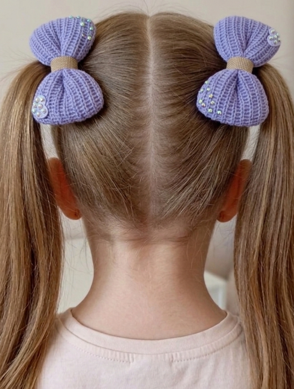 Adorable Lavander Crochet Hair Bow (Set Of 2)🎀✨